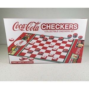 Coca-Cola Checkers Art Board Game Collectible Set, Bottle Caps Checkers